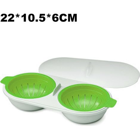 Poacher À Œufs Pour Micro-ondes - 2 Cavités En Silicone Alimentaire - Pour Œufs Pochés Rapides - Lot De 1 (1/5)
