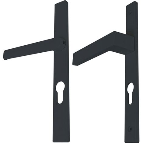 Kintech – Garniture dublin sur plaque 26mm – Finition gris RAL7016 mat – Saillie normale – Entraxe 70mm pour fixation visible