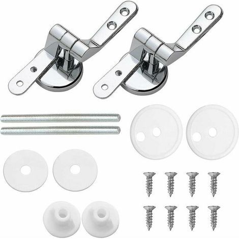 WC-Sitz-Befestigungselemente, 2er-Pack Ersatz-WC-Sitz-Scharniere mit Zinklegierungsbefestigungen (1/5)