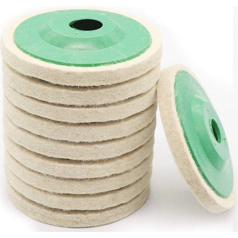 10 discos de pulido blancos finos. Adecuados para amoladoras angulares (100 mm de diámetro). (1/4)