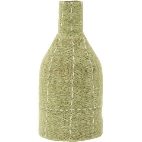 Vase Bouteille Design Pointillés "Jonc de Mer" 50cm Vert (1/3)