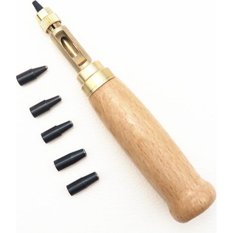 Poinçon à vis détachable, perforateur automatique pour cuir, 6 pièces/ set, pointes 1,5-4 mm (1/5)