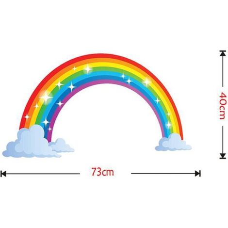 Stickers muraux - Arc-en-ciel - Chambre - Adulte - 73cm x 40cm (1/4)