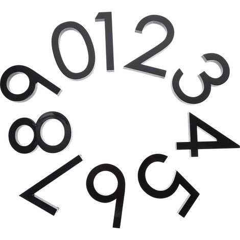Numéros D'adresse en Résine Abs Autocollants 3d Noir 10pcs Solide et Lisibles pour Plaque de Rue et Jardin Maison (1/5)