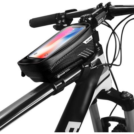Waterproof Bicycle Phone Bag, Bicycle Frame Phone Mount with Sensitive Touchscreen, Large 1L Capacity 6.5 Inch Bicycle Handlebar Pouch for Mountain Bikes and Motorcycles (1/3)