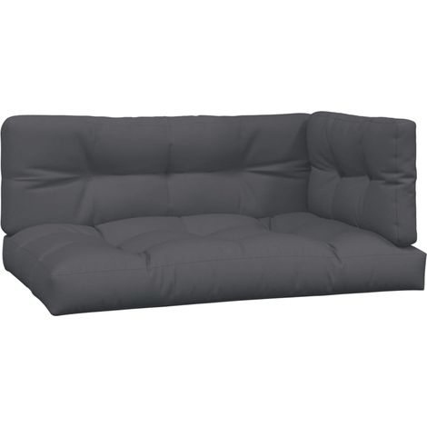 Maison Exclusive - Palettenkissen 3-tlg. Anthrazit Stoff (1/5)
