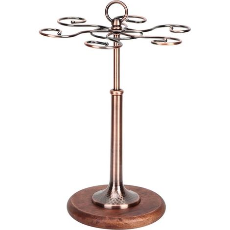 Porte-verres à vin en fer forgé pour 6 bouteilles, étagère de présentation décorative en bronze (1/5)