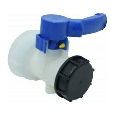 Vanne pour cuve IBC 1000 litres 2" / 62 mm Vanne papillon intégrée en plastique DN40 (62 mm) (1/4)