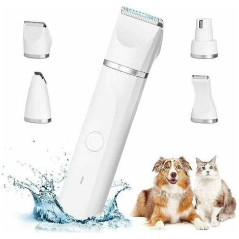 4 in 1 Professional Dog Clippers: Quiet Dog Clippers IPX7 Waterproof, Cordless Pet Grooming Machine with USB Rechargeable Cable for Cats and Other Pets (1/4)