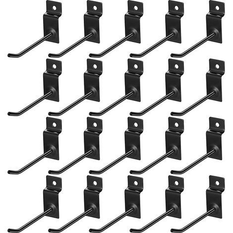 20 Pcs Crochet pour Panneau Perforé Mural, 10cm Crochets pour Panneaux Perforés, Crochet Panneau Perforé Porte Mural, Crochets Muraux pour Garages, Remises à Outils, Ateliers (1/5)