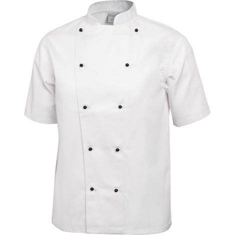 Veste de Cuisine Mixte Chicago Manches Courtes Blanche - Whites Chefs Clothing