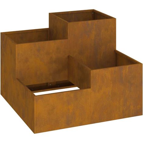 vidaXL Garden Planter Rusty 80 x 80 x 60 cm Weathering Steel (1/5)