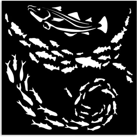 Thick Stencils for Scrapbooks, Albums, Cards, Bullet Journalling, Flexible Material, Easy to Clean, for Hobbies, Crafts and Gifting (Silent Sea, Fish)