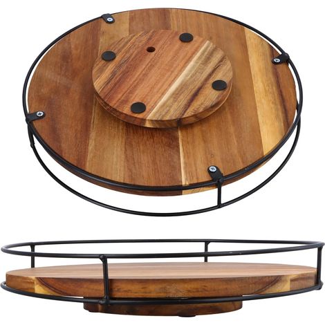Estante giratorio para especias, soporte redondo de madera para especias de cocina, 25 cm x 30 cm, organizador giratorio de 360° para armarios de cocina, estante giratorio para especias de baño (30 cm