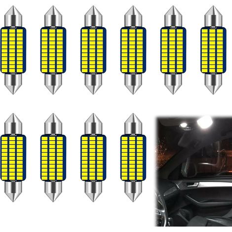 10 x LED Interior Lights 41 mm for Cabin, Boot and Motorhome, Brightness 6000 K Cool White, Universal 12 V Durability Kit (1/5)
