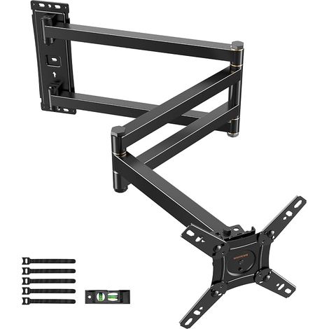 Support Mural TV à Extra Longue Portée 1036mm, Support TV Mural Orientable et Inclinable pour Écrans (1/5)
