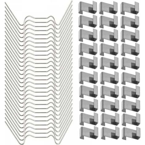 120 Pcs Clips de fixation pour vitre de verre à effet de serre en acier inoxydable (avec 60 clips de fil W pour vitrage en serre et 60 clips de chevauchement en Z pour vitrage de serre) (1/5)