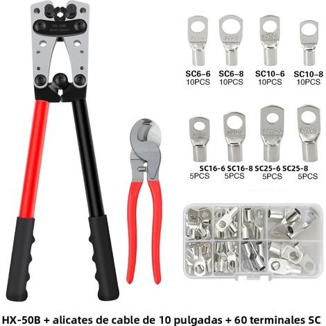 Outil de sertissage multifonctionnel pour tubes en acier au carbone et bornes de câbles de batterie. (1/4)