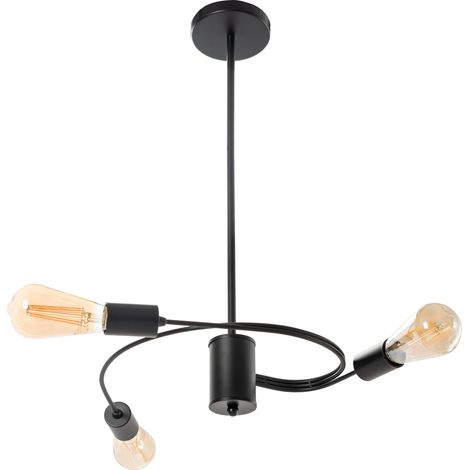 LAMPADA A SOSPENSIONE APP740-3CP LOFT NERO 3-PUNTI LUCE E27 38X38X60CM