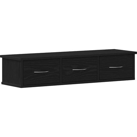 Wall Cabinet Black Oak 88x26x18.5 cm Engineered Wood vidaXL