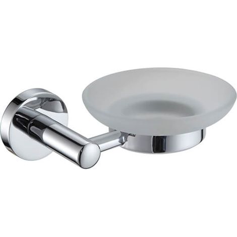 Showerdrape Modernity Chrome Stainless Steel & Frosted Glass Wall Mounted Soap Dish