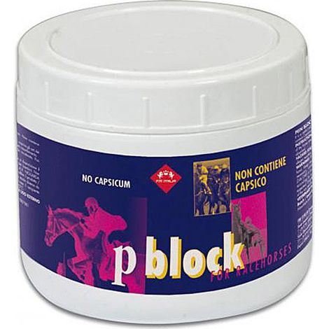 P BLOCK gel per uso esterno utile per massaggiare i muscoli del cavallo sportivo 500 ml