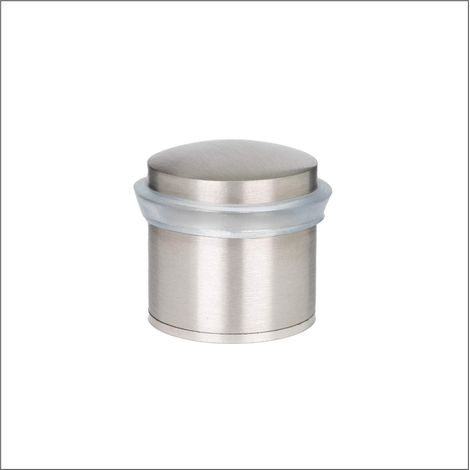 Butée De Porte 28 x 30 mm Base filetée Caoutchouc Transparent Acier Inoxydabl Finition Mate Outils, Vis + Cheville De Fixation Compris Mod. I-20228CBAM (1/5)