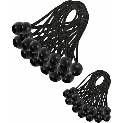 30 Pièces Tendeur Elastique, Tendeur Bache, Sandow Elastique, Tendeur Élastique pour Pavillon, Bâche, Camping, Tente, Rideaux Harnais d’Extension(200mm ), (1/5)