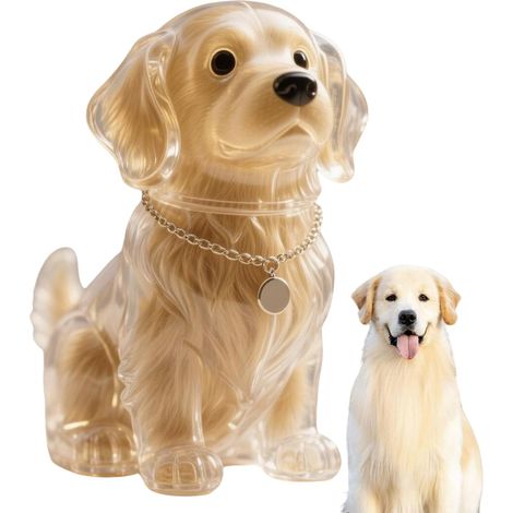Schlüsselanhänger-Anhänger mit Erinnerungsbox für Hundehaare, Erinnerungsflasche in Hundeform für Tierhaare, DIY-Sammelkapsel für Tierhaare, Souvenir zur Einäscherung von Tierhaaren (Golden Retriever 