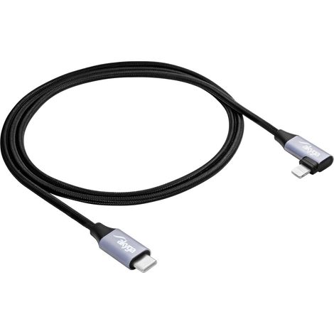 USB-Typ-C-/Lightning-Winkelkabel 1 m AK-USB-56 30 W geflochten (1/3)