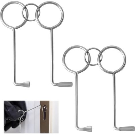 Kit de Crochetage Universel 4 Pièces, Outils en Acier Inoxydable pour Serrures, Idéal pour Zimmertüren, Serruriers, Urgences et Services de Dépannage (1/5)