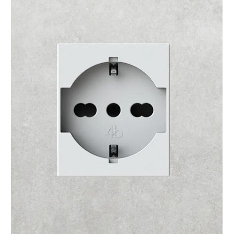 4 box presa elettrica modulare schuko bipasso bianca vimar compatibile 4bpp40.v30b