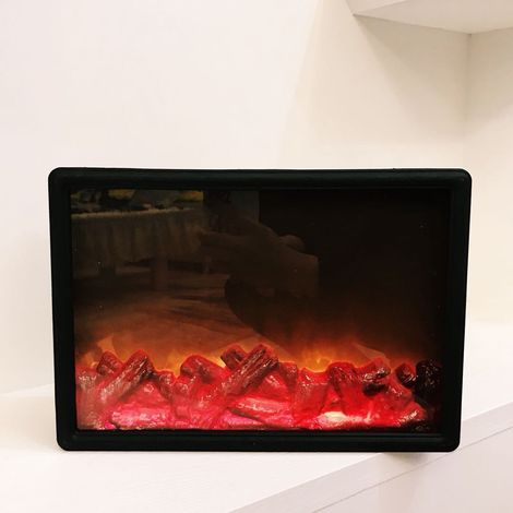 Lampes LED effet flamme pour Noël, imitation cheminée, pour table, fenêtre ou terrasse, intérieur/extérieur. (1/4)