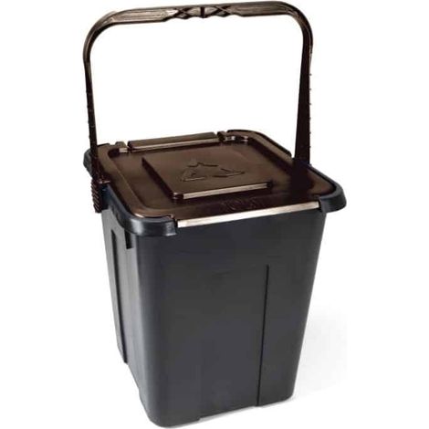 Bidone bidoncino pattumiera plastica raccolta differenziata rifiuti marrone 20 lt 073du