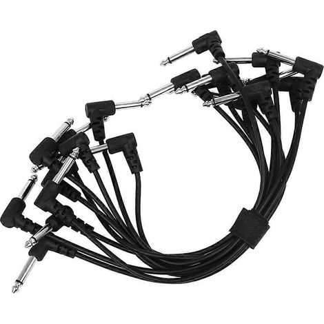 10 câbles patch pour guitare de 15 cm (6 pouces) avec connecteur TRS coudé à faible bruit, pour pédalier d'effets. (1/5)