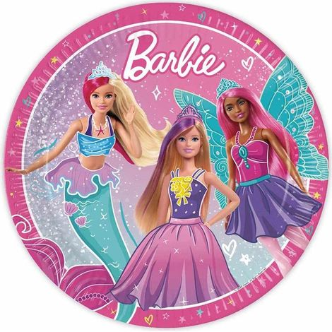 Assiettes en papier Barbie, 23 cm, 8 pièces.