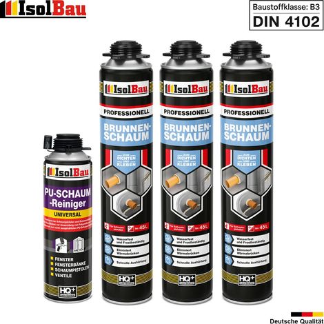 Brunnenschaum 3 x 750ml Bauschaum 1 x Reiniger Montageschaum Pistolenschaum (1/5)