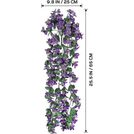 Bouquet de glycine artificielle suspendue à 4 pétales pour décoration de mariage (violet foncé) (1/3)