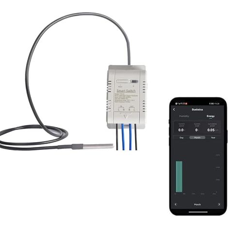 16A WiFi Temperature Sensor Switch, Smart Temperature Sensor Monitor, Power Measurement, Compatible with 15 (1/5)