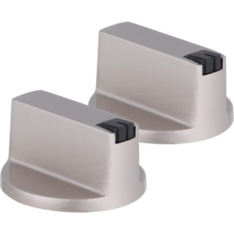XEPHO 2pcs Boutons de Cuisinière à Gaz en Métal Argenté, Bouton Marche/arrêt Facile à Installer, Design Simple Cuisine et Maison (1/5)