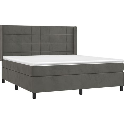 Boxspringbett mit Matratze Dunkelgrau 160x200 cm Samt vidaXL (1/4)