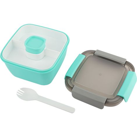 Boîte bento à double compartiment-récipients alimentaires étanches-Compatible micro-ondes (vert)1.1Ascenseur) (1/5)