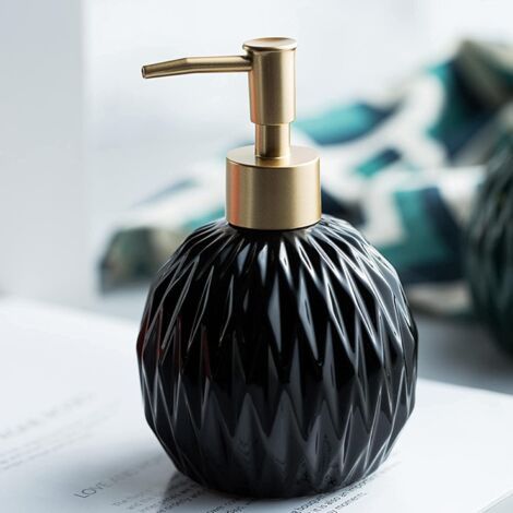 Distributeur de Savon doré avec Distributeur de Savon en céramique pour Salle de Bain, 400 ML (1/5)
