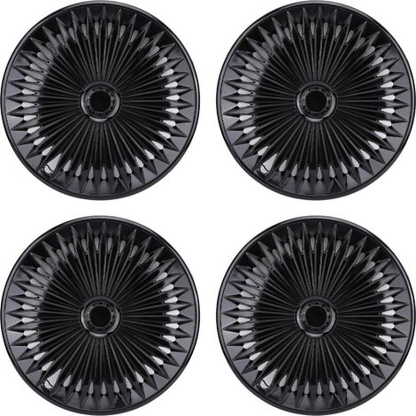 Jeu de 4 enjoliveurs noirs 17 pouces universels ABS pour voiture, camion, SUV (1/5)