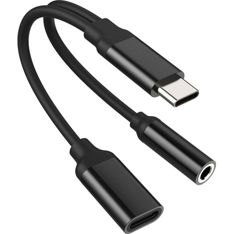 Câble Aux USB C Adaptateur 3,5 Jack Casque pour iPhone15 Type C Chargeur Écouteurs Répartiteur Compatible avec Samsung pour Apple Pro Max Plus pour iPad Pro Air Mini Type-C Charge Rapide Port Câbles (1/5)