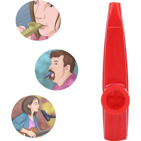 Kazoo Rouge Compact, Instrument à Vent Amusant pour Débutants en Ukulélé et Guitare (1/5)