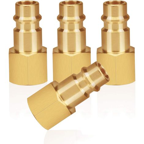 Accouplement à air comprimé avec filetage intérieur 1/4 "laiton filetage femelle 1/4" bouchon d'accouplement prise d'accouplement bouchon de tuyau bouchon de soupape prise filetée (1/4)