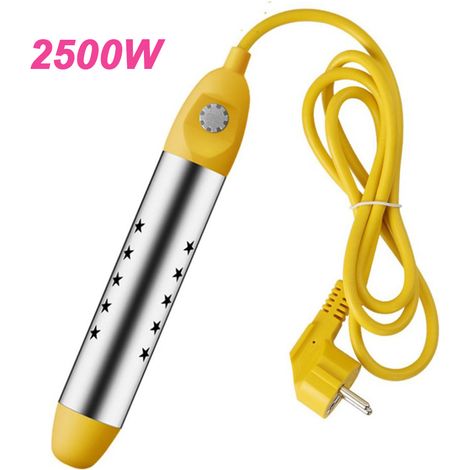 Chauffe-eau électrique 2500W, tube en U en acier inoxydable, arrêt automatique à 75°C, câble 1,5 m, pour piscine gonflable et baignoire (1/5)