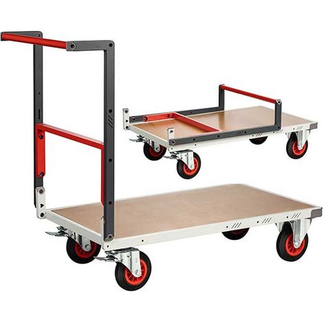 Klappbarer Transportwagen, montiert geliefert - Platte 1000 x 595 mm - Tragfähigkeit 400 kg - 806722231