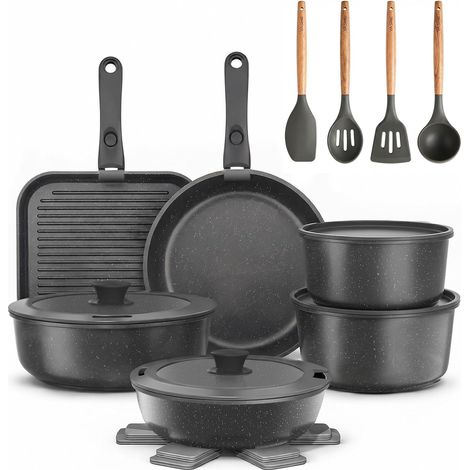 Batterie de cuisine YASHE BZD-DC02GG, 20 pièces, poignées amovibles